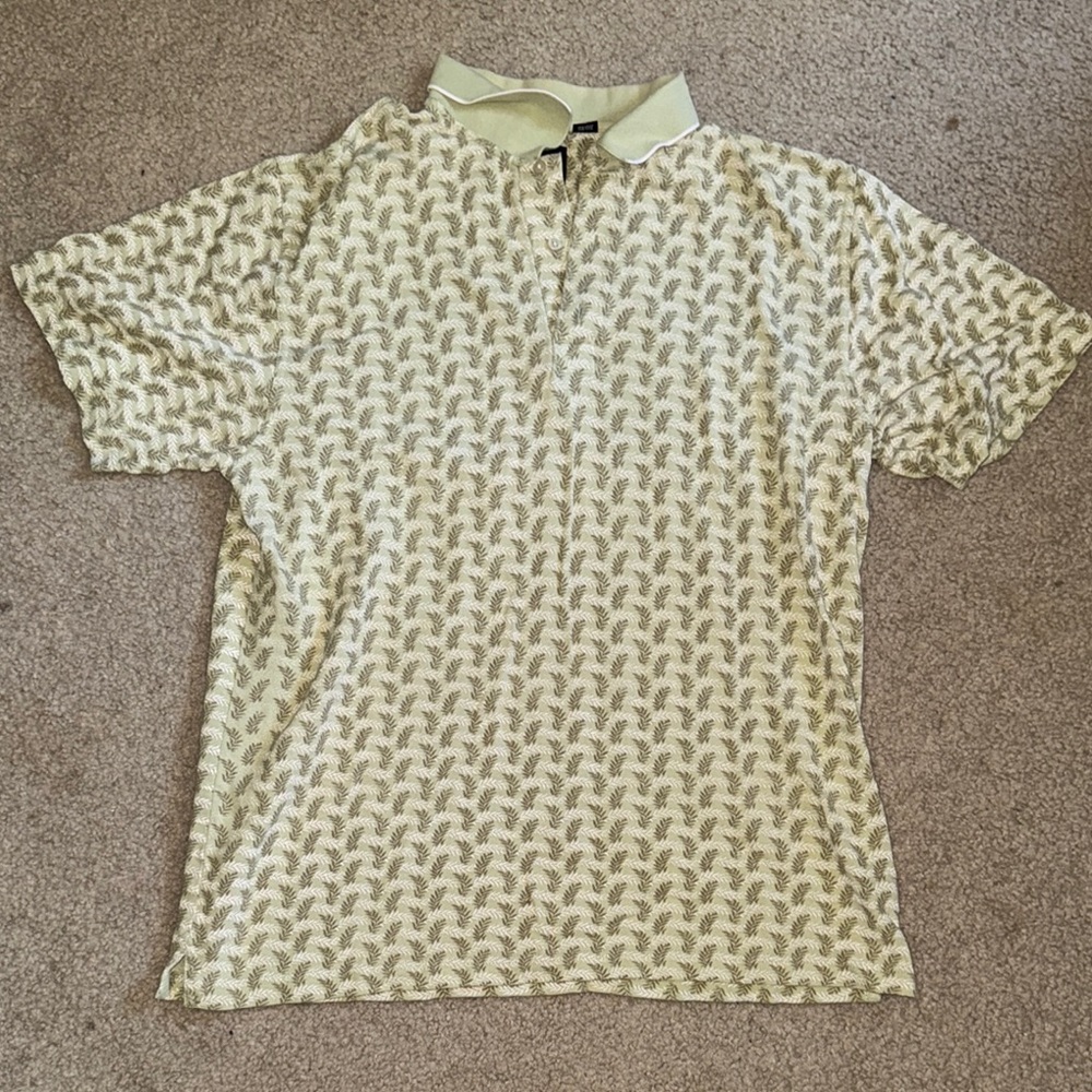 Patterned Cream Polo Shirt